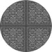 Square Patterned Gunmetal Gray Rug, pat3730gry