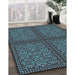 Patterned Dark Coffee Brown Rug in Family Room, pat3730lblu