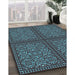 Machine Washable Transitional Dark Coffee Brown Rug in a Family Room, wshpat3730lblu