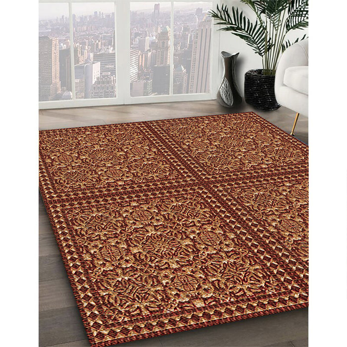 Machine Washable Transitional Orange Rug in a Family Room, wshpat3730org