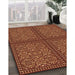 Patterned Orange Rug in Family Room, pat3730org