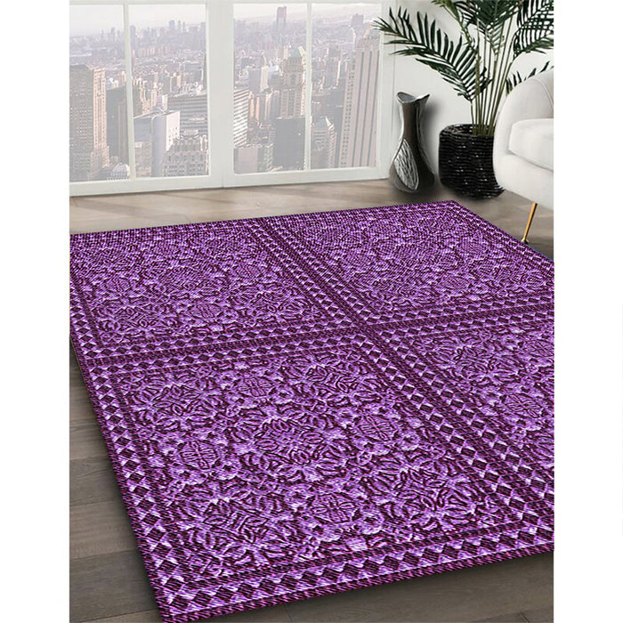 Machine Washable Transitional Purple Rug in a Family Room, wshpat3730pur