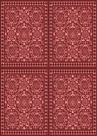 Machine Washable Transitional Cranberry Red Rug, wshpat3730rd