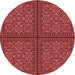Square Patterned Cranberry Red Rug, pat3730rd