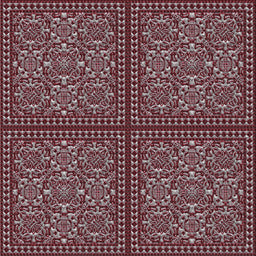 Sideview of Machine Washable Transitional Deep Red Rug, wshpat3730