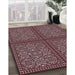 Patterned Deep Red Novelty Rug in Family Room, pat3730