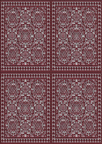 Machine Washable Transitional Deep Red Rug, wshpat3730