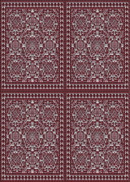 Machine Washable Transitional Deep Red Rug, wshpat3730