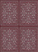 Machine Washable Transitional Deep Red Rug, wshpat3730