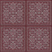 Square Patterned Deep Red Novelty Rug, pat3730