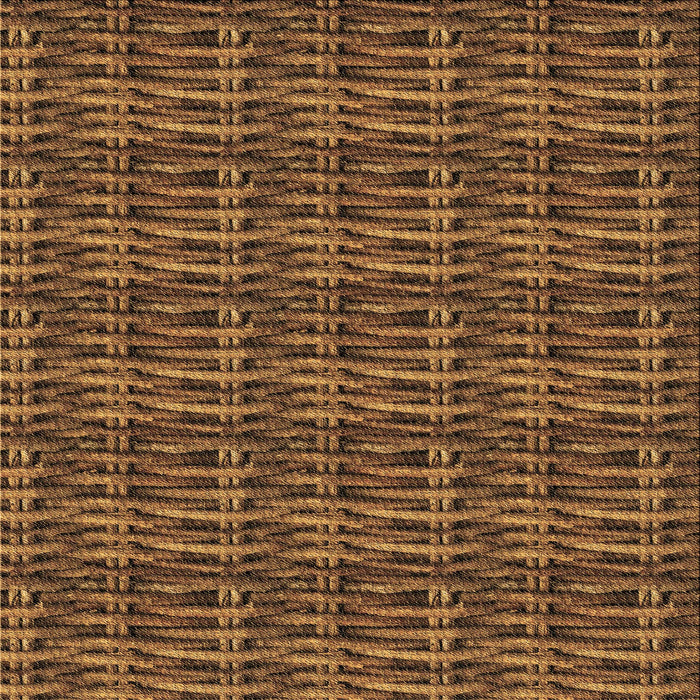 Round Machine Washable Transitional Bakers Brown Rug, wshpat3731brn