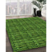 Patterned Dark Forest Green Rug in Family Room, pat3731grn
