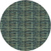 Square Patterned Gunmetal Green Rug, pat3731lblu