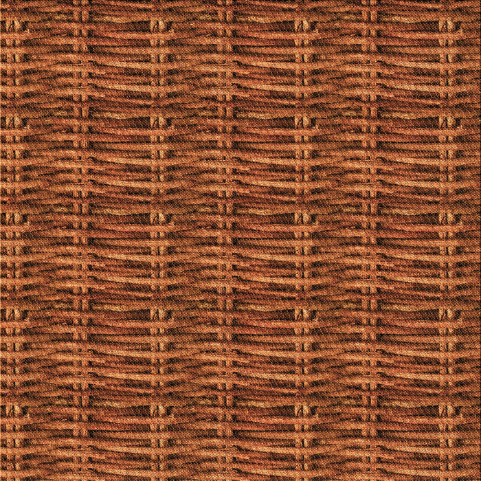 Round Patterned Neon Orange Rug, pat3731org