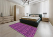 Patterned Purple Rug in a Bedroom, pat3731pur