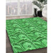 Machine Washable Transitional Neon Green Rug in a Family Room, wshpat3732grn