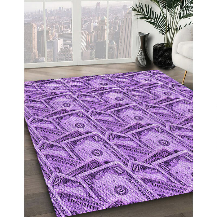 Patterned Violet Purple Rug in Family Room, pat3732pur