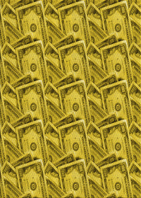 Machine Washable Transitional Dark Yellow Green Rug, wshpat3732yw