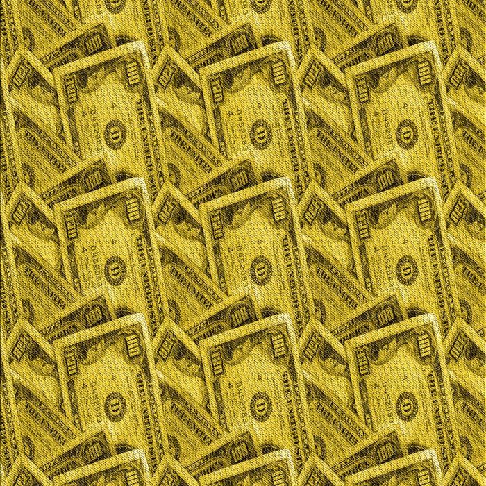 Patterned Dark Yellow Green Rug, pat3732yw