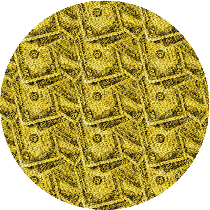 Square Machine Washable Transitional Dark Yellow Green Rug in a Living Room, wshpat3732yw