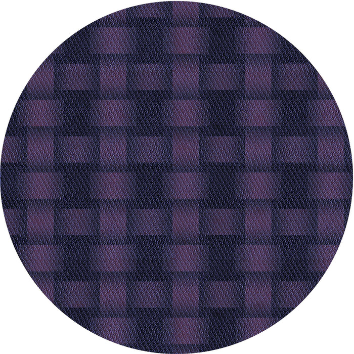 Square Machine Washable Transitional Dark Slate Blue Purple Rug in a Living Room, wshpat3734blu