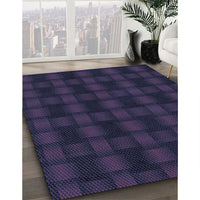 Patterned Dark Slate Blue Purple Rug, pat3734blu