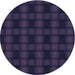 Square Patterned Dark Slate Blue Purple Rug, pat3734blu