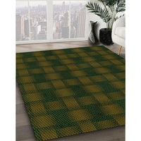Patterned Army Green Rug, pat3734grn