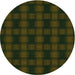 Square Patterned Army Green Rug, pat3734grn