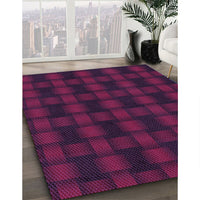 Patterned Medium Violet Red Pink Rug, pat3734pur
