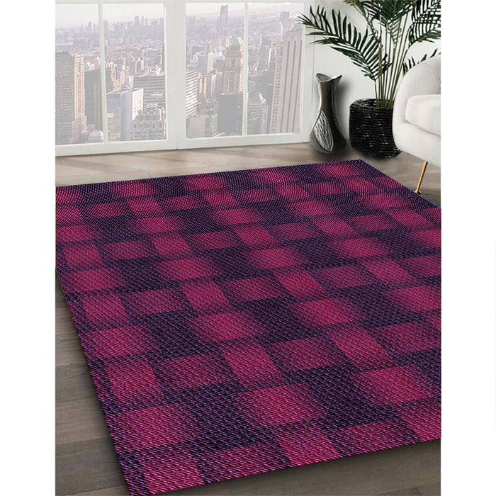 Patterned Medium Violet Red Pink Rug in Family Room, pat3734pur