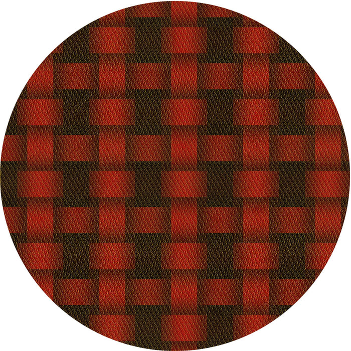 Square Machine Washable Transitional Saffron Red Rug in a Living Room, wshpat3734yw