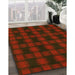 Patterned Saffron Red Rug in Family Room, pat3734yw
