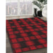 Patterned Brown Red Novelty Rug in Family Room, pat3734