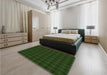 Patterned Black Rug in a Bedroom, pat3736grn