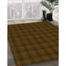 Machine Washable Transitional Saddle Brown Rug in a Family Room, wshpat3736yw