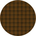Square Patterned Saddle Brown Rug, pat3736yw