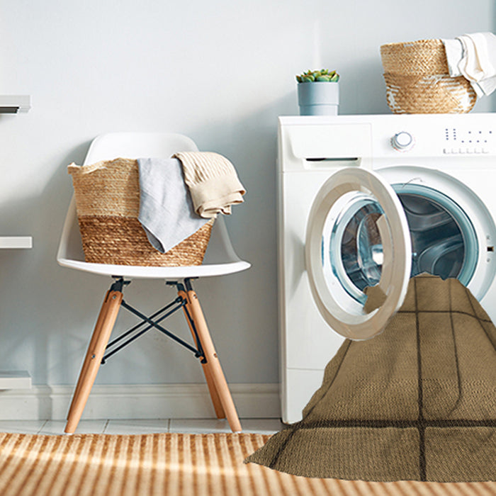Machine Washable Transitional Saddle Brown Rug in a Washing Machine, wshpat3737brn