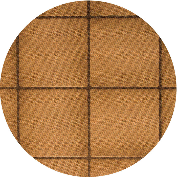 Square Patterned Mahogany Brown Rug, pat3737org