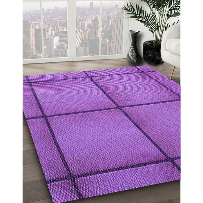 Patterned Purple Rug in Family Room, pat3737pur