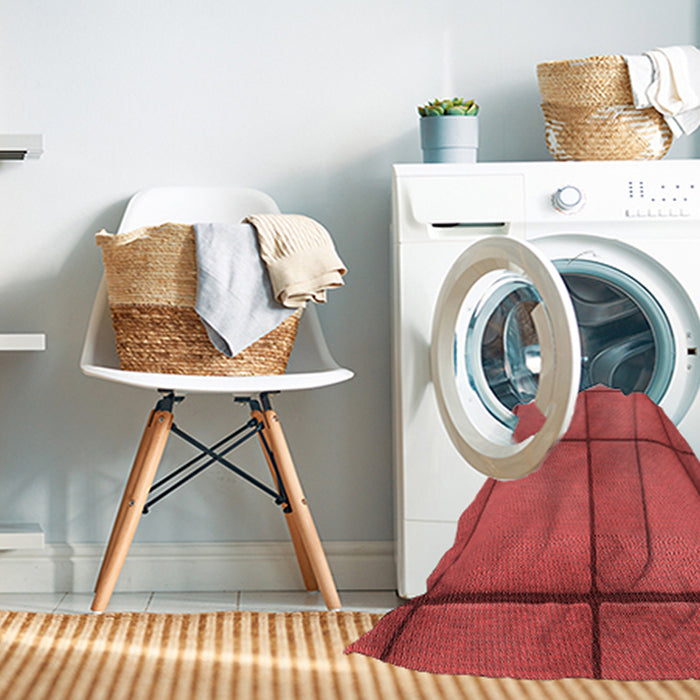 Machine Washable Transitional Red Rug in a Washing Machine, wshpat3737rd