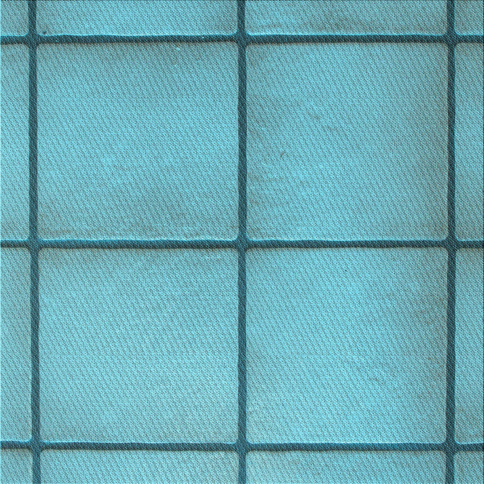 Round Machine Washable Transitional Bright Turquoise Blue Rug, wshpat3738lblu