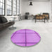 Round Patterned Violet Purple Rug in a Office, pat3738pur