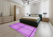 Patterned Violet Purple Rug in a Bedroom, pat3738pur