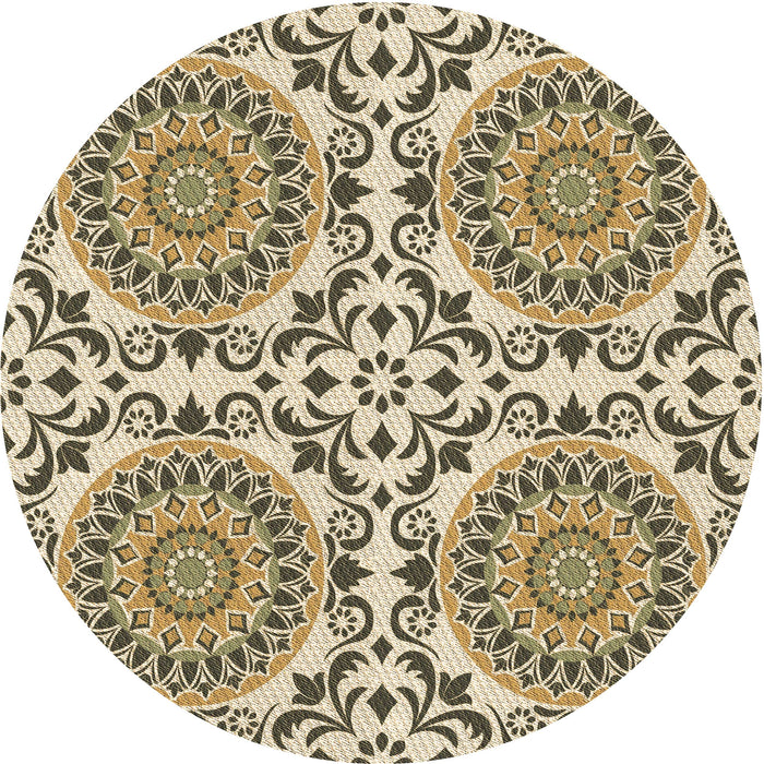 Square Machine Washable Transitional Khaki Gold Rug in a Living Room, wshpat3739brn