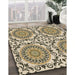 Patterned Khaki Gold Rug in Family Room, pat3739brn