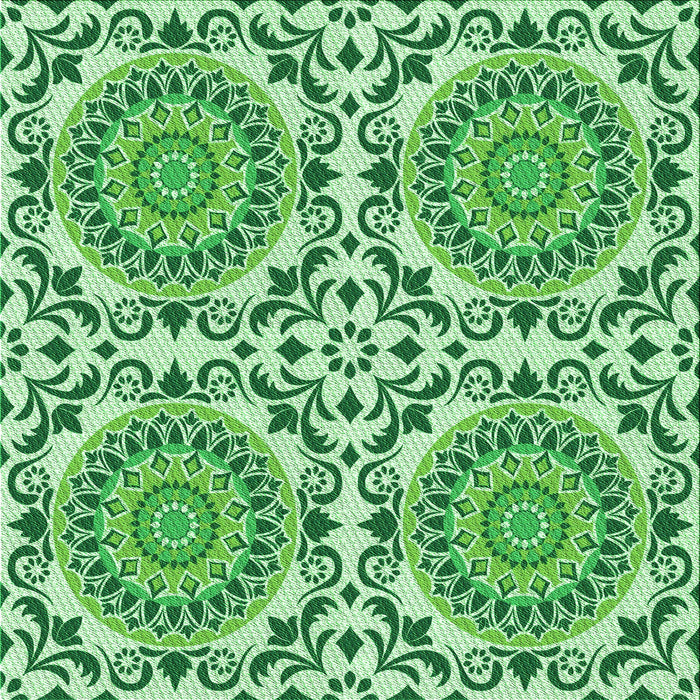 Round Patterned Light Green Rug, pat3739grn
