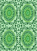 Machine Washable Transitional Light Green Rug, wshpat3739grn