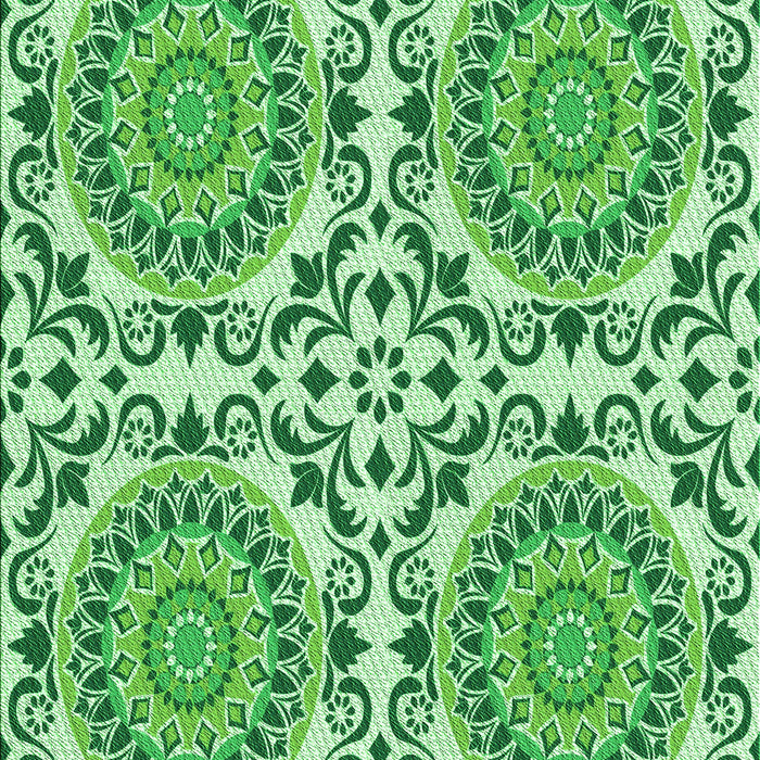 Machine Washable Transitional Light Green Rug, wshpat3739grn