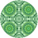 Square Patterned Light Green Rug, pat3739grn